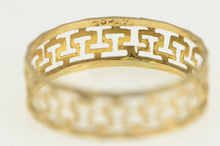 Load image into Gallery viewer, 14K 5.4mm Greek Key Wave Pattern Filigree Band Ring Yellow Gold