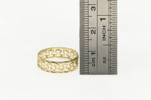 Load image into Gallery viewer, 14K 5.4mm Greek Key Wave Pattern Filigree Band Ring Yellow Gold