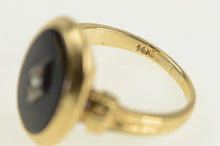 Load image into Gallery viewer, 14K Classic Oval Black Onyx Diamond Vintage Ring Yellow Gold