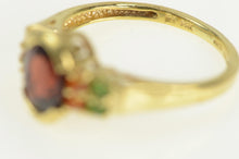 Load image into Gallery viewer, 14K Oval Garnet Citrine Peridot Vintage Statement Ring Yellow Gold