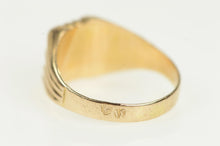 Load image into Gallery viewer, 14K Ornate Turquoise Victorian Squared Baby Ring Yellow Gold