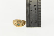 Load image into Gallery viewer, 14K Ornate Turquoise Victorian Squared Baby Ring Yellow Gold