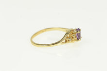 Load image into Gallery viewer, 14K Oval Amethyst Diamond Accent Wavy Ring Yellow Gold