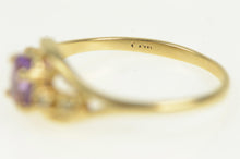 Load image into Gallery viewer, 14K Oval Amethyst Diamond Accent Wavy Ring Yellow Gold