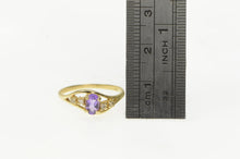 Load image into Gallery viewer, 14K Oval Amethyst Diamond Accent Wavy Ring Yellow Gold
