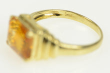 Load image into Gallery viewer, 14K Emerald Cut Citrine Vintage Retro Statement Ring Yellow Gold