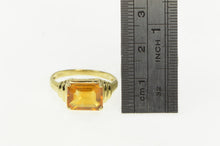 Load image into Gallery viewer, 14K Emerald Cut Citrine Vintage Retro Statement Ring Yellow Gold