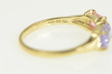 Load image into Gallery viewer, 14K Pink &amp; Purple Emerald Cut Cubic Zirconia Ring Yellow Gold