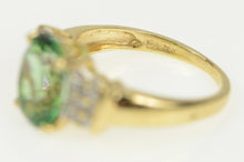 Load image into Gallery viewer, 14K Green Spinel Diamond Cluster Accent Vintage Ring Yellow Gold
