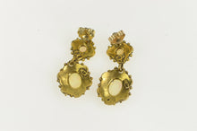 Load image into Gallery viewer, 14K 1960&#39;s Ornate Opal Scalloped Dangle Earrings Yellow Gold