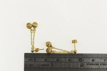 Load image into Gallery viewer, 14K Grooved Ball Beaded Dangle Fringe Chain Earrings Yellow Gold