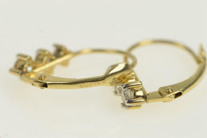 14K Three Tiered Diamond Vintage Classic Earrings Yellow Gold