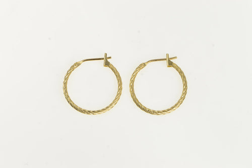 14K 17.4m Twist Rope Design Vintage Hoop Earrings Yellow Gold