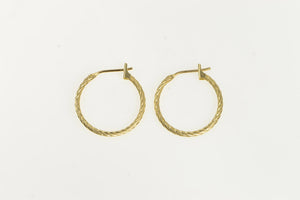 14K 17.4m Twist Rope Design Vintage Hoop Earrings Yellow Gold