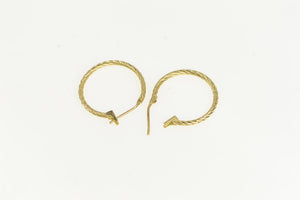 14K 17.4m Twist Rope Design Vintage Hoop Earrings Yellow Gold