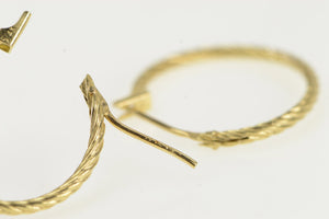 14K 17.4m Twist Rope Design Vintage Hoop Earrings Yellow Gold
