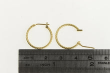 Load image into Gallery viewer, 14K 17.4m Twist Rope Design Vintage Hoop Earrings Yellow Gold