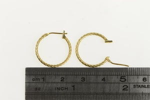 14K 17.4m Twist Rope Design Vintage Hoop Earrings Yellow Gold
