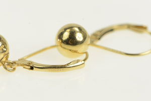 14K 7.1mm Round Ball Sphere Dangle Vintage Earrings Yellow Gold