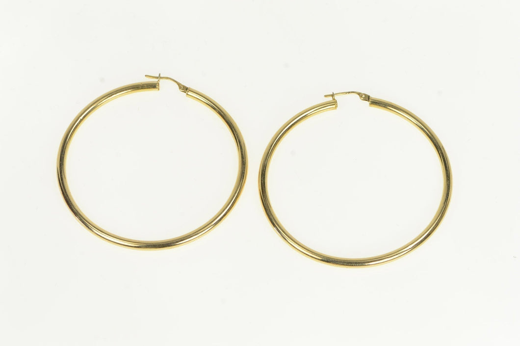 14K 57.5mm Huge Hoop Classic Statement Vintage Earrings Yellow Gold