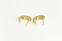 Load image into Gallery viewer, 14K Diamond &quot;Forever&quot; Valentine Semi Hoop Stud Earrings Yellow Gold