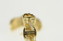 Load image into Gallery viewer, 14K Diamond &quot;Forever&quot; Valentine Semi Hoop Stud Earrings Yellow Gold