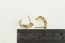 Load image into Gallery viewer, 14K Diamond &quot;Forever&quot; Valentine Semi Hoop Stud Earrings Yellow Gold