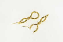 Load image into Gallery viewer, 14K Twist Design Puffy Vintage Statement Hoop Earrings Yellow Gold
