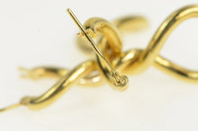 Load image into Gallery viewer, 14K Twist Design Puffy Vintage Statement Hoop Earrings Yellow Gold