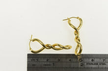 Load image into Gallery viewer, 14K Twist Design Puffy Vintage Statement Hoop Earrings Yellow Gold