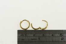 Load image into Gallery viewer, 14K 11.4mm Syn. Opal Inlay Huggies Hoop Fashion Earrings Yellow Gold