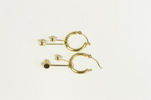 Load image into Gallery viewer, 14K Round Cubic Zirconia Fringe Statement Hoop Earrings Yellow Gold