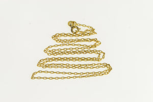 14K 1.6mm Squared Cable Link Vintage Chain Necklace 24" Yellow Gold