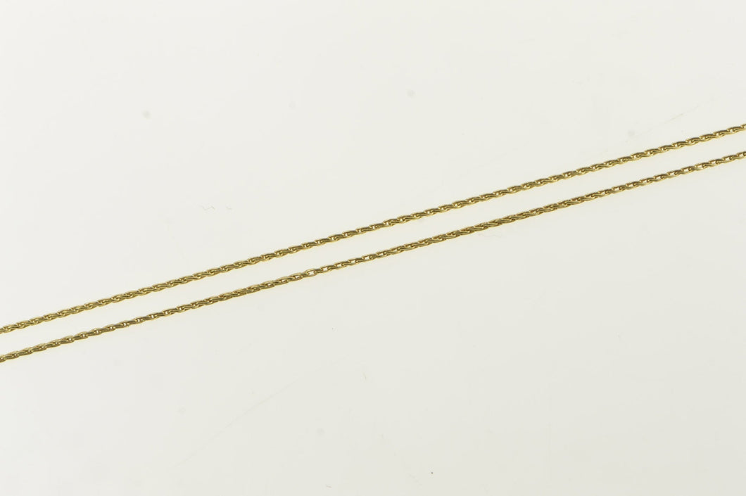 14K 0.7mm Wheat Link Fancy Palma Chain Necklace 18