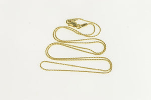 14K 0.7mm Wheat Link Fancy Palma Chain Necklace 18" Yellow Gold