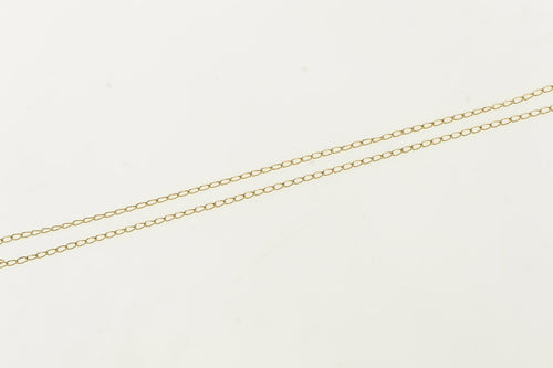 14K 0.7mm Cable Chain Classic Oval Link Necklace 16