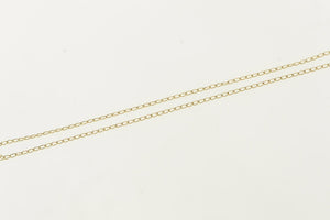 14K 0.7mm Cable Chain Classic Oval Link Necklace 16" Yellow Gold