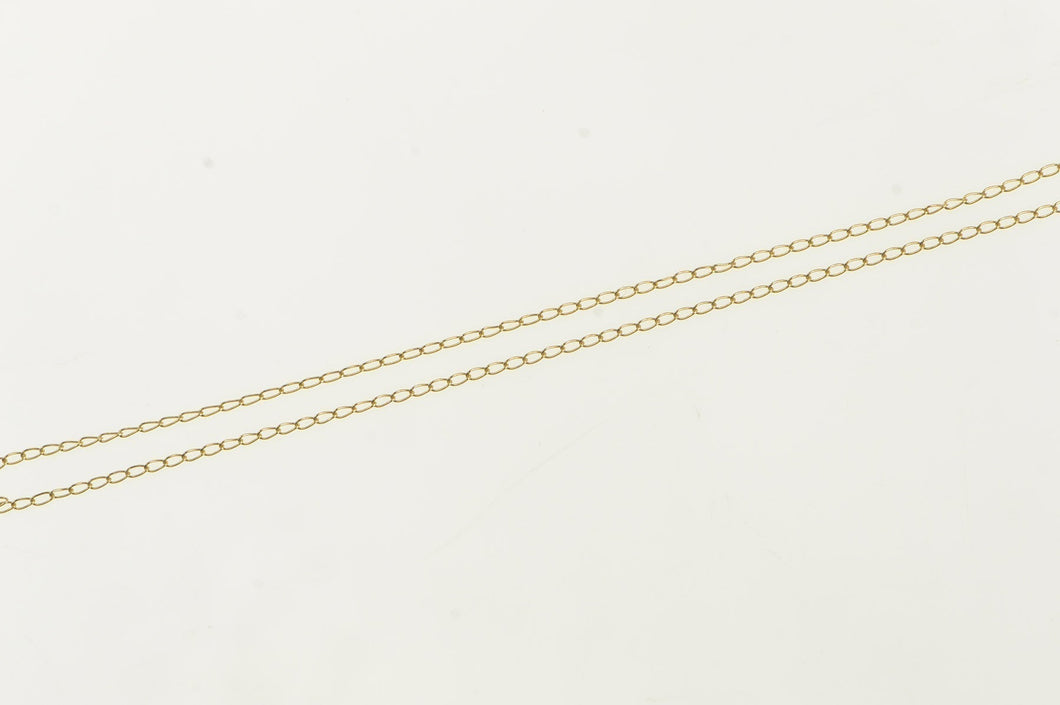 14K 0.7mm Cable Chain Classic Oval Link Necklace 16