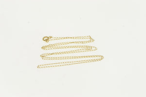 14K 0.7mm Cable Chain Classic Oval Link Necklace 16" Yellow Gold