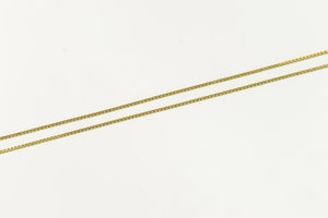 14K 0.8mm Box Link Classic Simple Square Chain Necklace 20" Yellow Gold