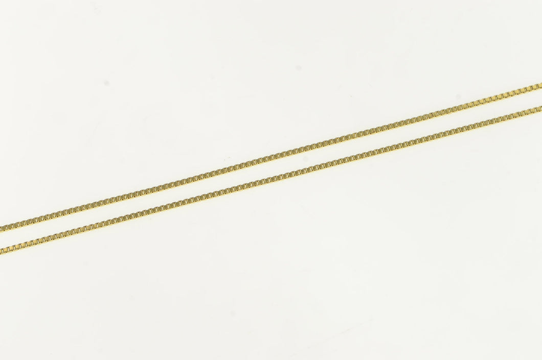 14K 0.8mm Box Link Classic Simple Square Chain Necklace 20