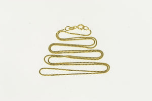 14K 0.8mm Box Link Classic Simple Square Chain Necklace 20" Yellow Gold