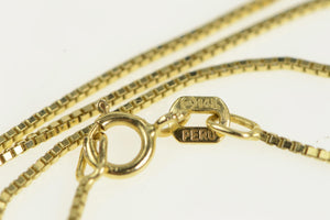 14K 0.8mm Box Link Classic Simple Square Chain Necklace 20" Yellow Gold
