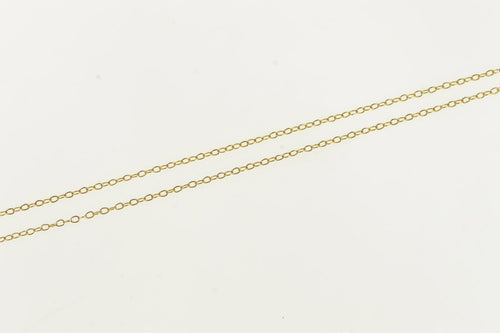 10K 1.1mm Classic Cable Link Fancy Chain Necklace 18