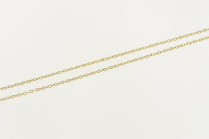 10K 1.1mm Classic Cable Link Fancy Chain Necklace 18" Yellow Gold