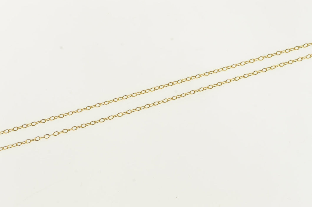 10K 1.1mm Classic Cable Link Fancy Chain Necklace 18