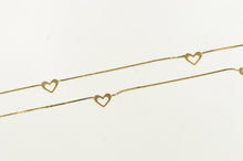 Load image into Gallery viewer, 14K 0.6mm Squared Heart Valentine Retro Chain Necklace 19&quot; Yellow Gold