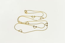 Load image into Gallery viewer, 14K 0.6mm Squared Heart Valentine Retro Chain Necklace 19&quot; Yellow Gold