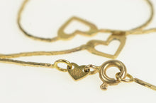 Load image into Gallery viewer, 14K 0.6mm Squared Heart Valentine Retro Chain Necklace 19&quot; Yellow Gold