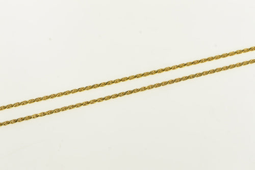 14K 1.3mm Rope Chain Fancy Woven Link Necklace 16